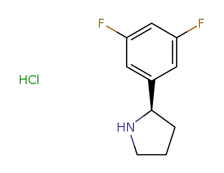 Molecular Structure of 1443538-50-8 ((R)-2-(3,5-difluorophenyl)pyrrolidine hydrochloride)
