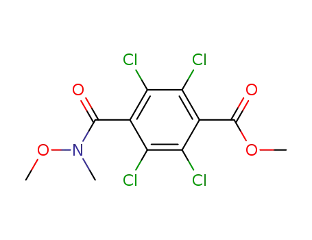 Molecular Structure of 14419-01-3 (N-Methoxy-N-methyl-2,3,5,6-tetrachloroterephthalamic acid methyl ester)