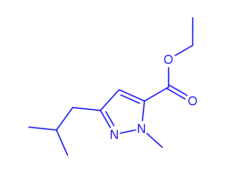 Molecular Structure of 133261-09-3 (1-METHYL-3-(2-METHYLPROPYL)-1H-PYRAZOLE-5-CARBOXYLIC ACID ETHYL ESTER)