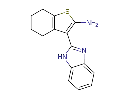 Molecular Structure of 143361-89-1 (3-(1H-BENZOIMIDAZOL-2-YL)-4,5,6,7-TETRAHYDRO-BENZO[B]THIOPHEN-2-YLAMINE)
