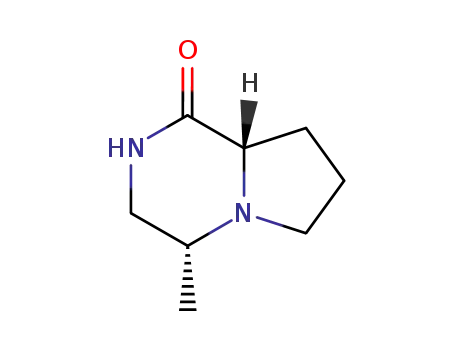 Molecular Structure of 143394-00-7 (Pyrrolo[1,2-a]pyrazin-1(2H)-one, hexahydro-4-methyl-, (4R-trans)- (9CI))