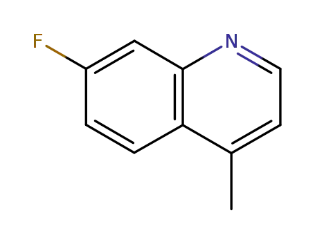 Molecular Structure of 144147-01-3 (Quinoline, 7-fluoro-4-methyl- (9CI))