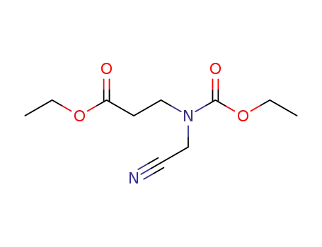 Molecular Structure of 1438-40-0 (ethyl N-(cyanomethyl)-N-(ethoxycarbonyl)-beta-alaninate)