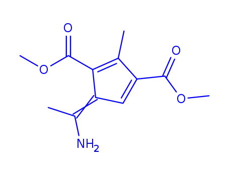 Molecular Structure of 14469-79-5 (5-(1-Aminoethylidene)-2-methyl-1,3-cyclopentadiene-1,3-dicarboxylic acid dimethyl ester)