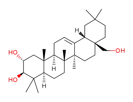 Molecular Structure of 14464-51-8 (Olean-12-ene-2alpha,3beta,28-triol)