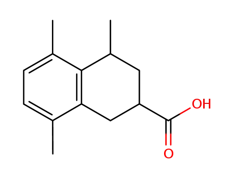 Molecular Structure of 14557-88-1 (4,5,8-trimethyl-1,2,3,4-tetrahydronaphthalene-2-carboxylic acid)