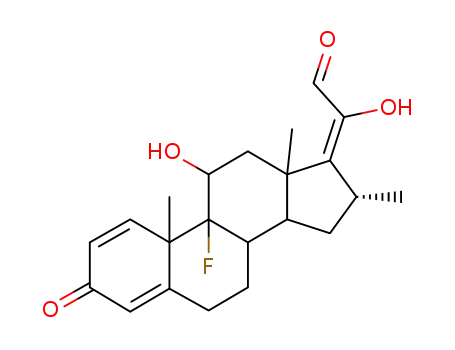 Molecular Structure of 52647-07-1 ((9xi,11beta,16beta,17E)-9-fluoro-11,20-dihydroxy-16-methyl-3-oxopregna-1,4,17-trien-21-al)