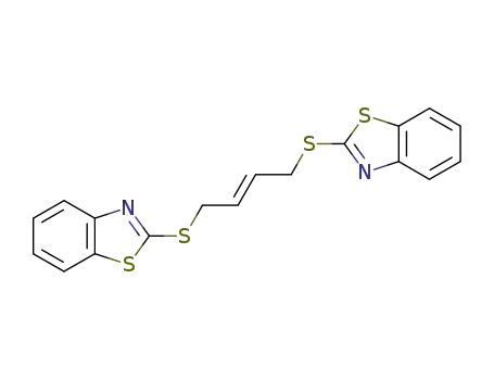 Molecular Structure of 101717-16-2 (1,4-bis-benzothiazol-2-ylmercapto-but-2<i>t</i>-ene)