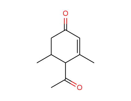Molecular Structure of 144890-09-5 (2-Cyclohexen-1-one, 4-acetyl-3,5-dimethyl-, cis- (9CI))