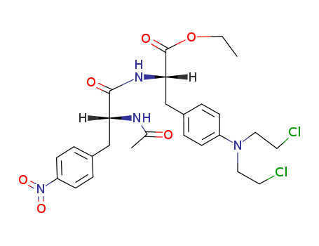 Alanine,N-[N-acetyl-3-(p-nitrophenyl)-L-alanyl]-3-[p-[bis(2-chloroethyl)amino]phenyl]-,ethyl ester, L- (8CI) cas  14504-87-1