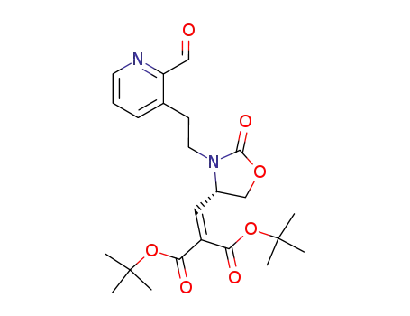 2-{(S)-3-[2-(2-Formyl-pyridin-3-yl)-ethyl]-2-oxo-oxazolidin-4-ylmethylene}-malonic acid di-tert-butyl ester