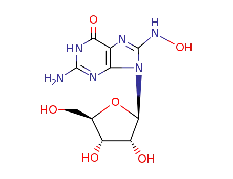 Molecular Structure of 13389-07-6 (2-amino-8-(hydroxyamino)-9-pentofuranosyl-3,9-dihydro-6H-purin-6-one)