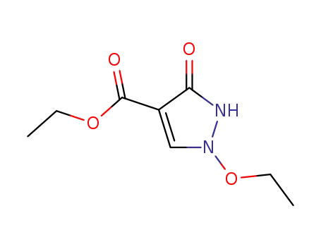 Molecular Structure of 145325-80-0 (1H-Pyrazole-4-carboxylicacid, 1-ethoxy-2,3-dihydro-3-oxo-, ethyl ester)