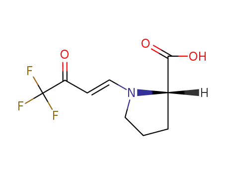 Molecular Structure of 133992-80-0 (1-(4,4,4-TRIFLUORO-3-OXO-BUT-1-ENYL)-PYRROLIDINE-2-CARBOXYLIC ACID)