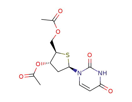 Molecular Structure of 160452-65-3 (1-[3,5-di-O-acetyl-2-deoxy-4-thio-β-D-ribofuranosyl]uracil)