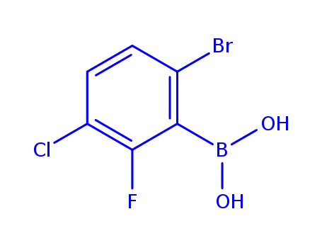 Molecular Structure of 1451392-87-2 (6-Bromo-3-chloro-2-fluorophenylboronic acid)