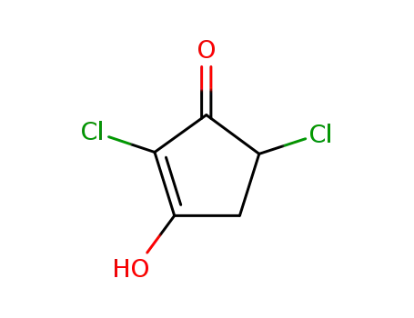 Molecular Structure of 13373-50-7 (2-Cyclopenten-1-one,  2,5-dichloro-3-hydroxy-)