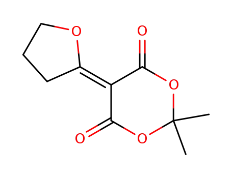 Molecular Structure of 145122-43-6 (2,2-DIMETHYL(2-TETRAHYDROFURYLIDENE)-1,3-DIOXANE-4,6-DIONE)