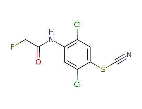 Molecular Structure of 14556-83-3 (2,5-Dichloro-4-(2-fluoroacetylamino)phenyl thiocyanate)