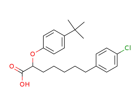 Molecular Structure of 145096-13-5 (2-(4-tert-butylphenoxy)-7-(4-chlorophenyl)heptanoic acid)