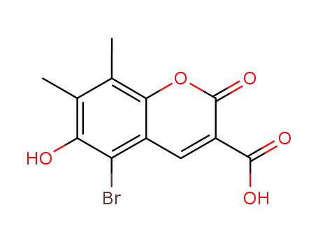 5-bromo-6-hydroxy-7,8-dimethyl-2-oxo-2<i>H</i>-chromene-3-carboxylic acid
