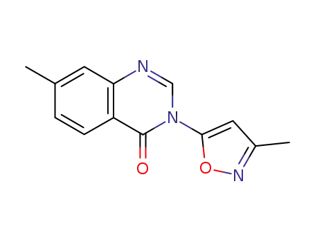 Molecular Structure of 144485-90-5 (7-methyl-2-(3-methyl-1,2-oxazol-5-yl)quinazolin-4(1H)-one)