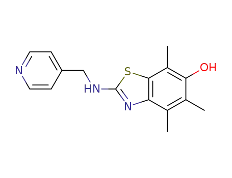 Molecular Structure of 145096-27-1 (6-Benzothiazolol,  4,5,7-trimethyl-2-[(4-pyridinylmethyl)amino]-)