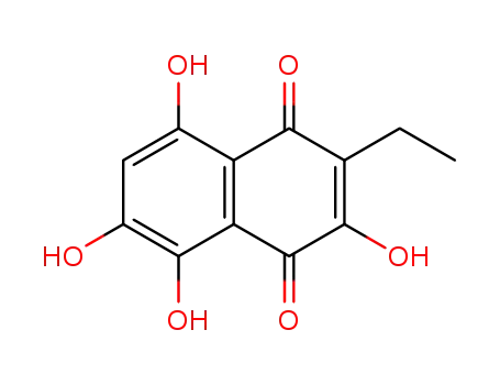Molecular Structure of 13378-91-1 (2-ETHYL-3,5,6,8-TETRAHYDROXY-[1,4]NAPHTHOQUINONE)