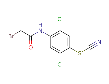Molecular Structure of 14556-84-4 (4-[(bromoacetyl)amino]-2,5-dichlorophenyl thiocyanate)