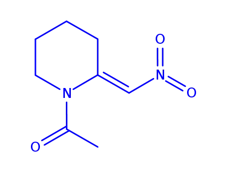 Molecular Structure of 144618-89-3 (Piperidine,  1-acetyl-2-(nitromethylene)-  (9CI))