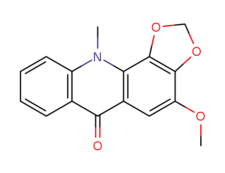 Molecular Structure of 14482-04-3 (4-Methoxy-11-methyl-1,3-dioxolo[4,5-c]acridin-6(11H)-one)