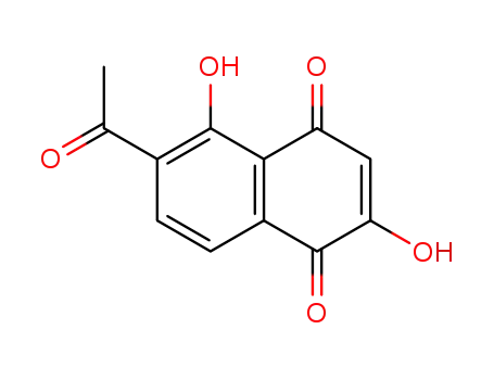 Molecular Structure of 13378-90-0 (6-Acetyl-2,5-dihydroxy-1,4-naphthoquinone)