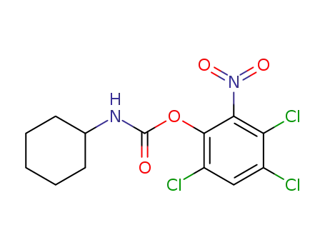 Molecular Structure of 14572-54-4 (Cyclohexylcarbamic acid 3,4,6-trichloro-2-nitrophenyl ester)