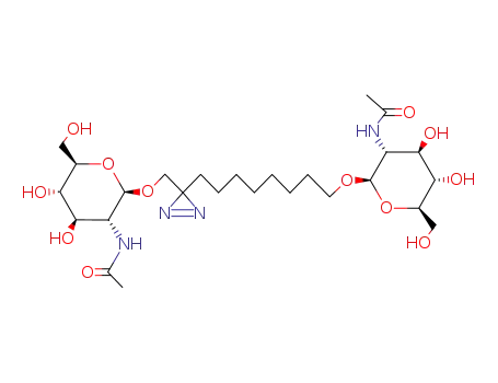 Molecular Structure of 146294-05-5 (1,10-di-O-(2-acetamido-2-deoxyglucopyranosyl)-2-azi-1,10-decanediol)