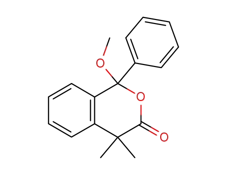 Molecular Structure of 14596-91-9 (1-methoxy-4,4-dimethyl-1-phenyl-1,4-dihydro-3H-isochromen-3-one)