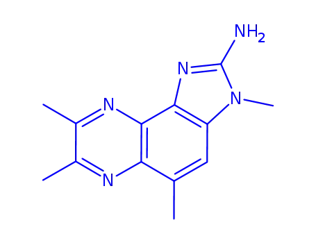 Molecular Structure of 146177-58-4 (2-AMINO-3,5,7,8-TETRAMETHYLIMIDAZO(4,5-F)QUINOXALINE)