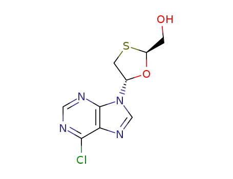 Molecular Structure of 149819-58-9 ([(2S,5S)-5-(6-chloro-9H-purin-9-yl)-1,3-oxathiolan-2-yl]methanol)