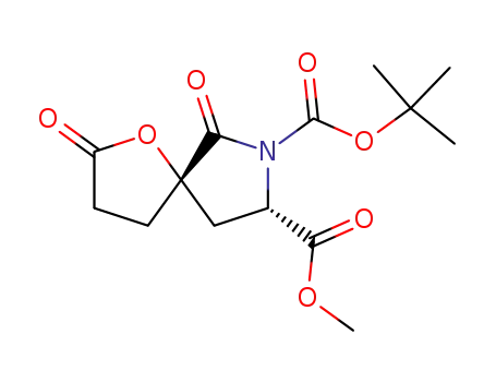 Molecular Structure of 146554-64-5 (7-tert-butyl 8-methyl (5S,8S)-2,6-dioxo-1-oxa-7-azaspiro[4.4]nonane-7,8-dicarboxylate)