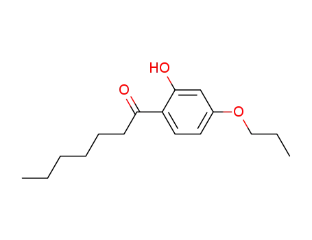 Molecular Structure of 14683-93-3 (1-(2-hydroxy-4-propoxyphenyl)heptan-1-one)