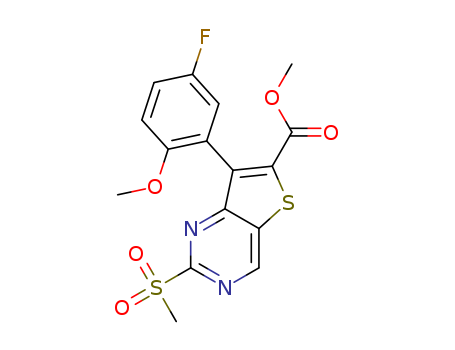 methyl7-(5-fluoro-2-methoxyphenyl)-2-(methylsulfonyl)thieno[3,2-d]pyrimidine-6-carboxylate