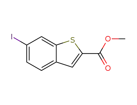 Molecular Structure of 146137-94-2 (6-IODO-BENZO[B]THIOPHENE-2-CARBOXYLIC ACID METHYL ESTER)