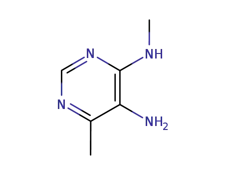 Molecular Structure of 14675-45-7 (Pyrimidine, 5-amino-4-methyl-6-(methylamino)- (8CI))