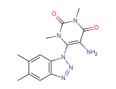 5-Amino-6-(5,6-dimethyl-benzotriazol-1-yl)-1,3-dimethyl-1H-pyrimidine-2,4-dione