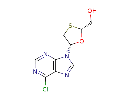 Molecular Structure of 145913-74-2 ([(2R,5S)-5-(6-chloro-9H-purin-9-yl)-1,3-oxathiolan-2-yl]methanol)