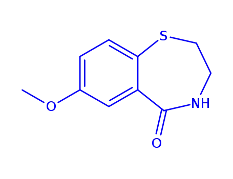 Molecular Structure of 145903-32-8 (7-methoxy-3,4-dihydro-1,4-benzothiazepin-5(2H)-one)