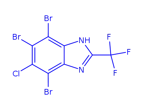Molecular Structure of 14689-60-2 (4,5,7-tribromo-6-chloro-2-(trifluoromethyl)-1H-benzimidazole)