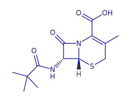 Molecular Structure of 146794-70-9 ((6R-trans)-7-[(2,2-diMethyl-1-oxopropyl)aMino]-3-Methyl-8-oxo-5-thia-1-azabicyclo[4.2.0]oct-2-ene-2-)