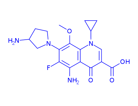 3-QUINOLINECARBOXYLIC ACID,1,4-DIHYDRO-5-AMINO-7-(3-AMINO-1-PYRROLIDINYL)-1-CYCLOPROPYL-6-FLUORO- 8-METHOXY-4-OXO-,(S)-