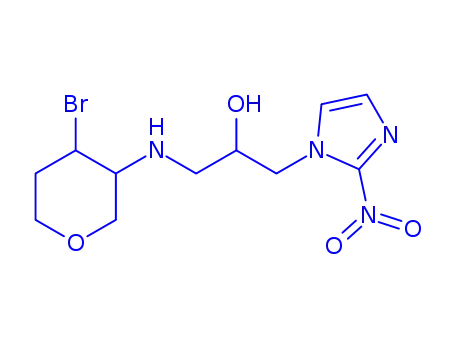 Molecular Structure of 134419-55-9 ((((4-bromotetrahydro-2H-pyran-3-yl)amino)methyl)-2-nitro-1H-imidazole-1-ethanol)