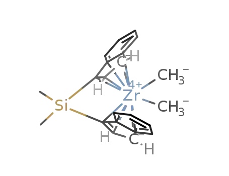 Molecular Structure of 146814-57-5 (RAC-DIMETHYLSILYLBIS-(1-INDENYL)ZIRCONIUM(IV)DIMETHYL)